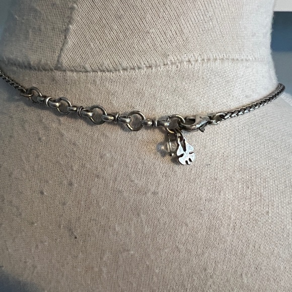 Long necklace with crystal/white stone - silver - Picture 6 of 9